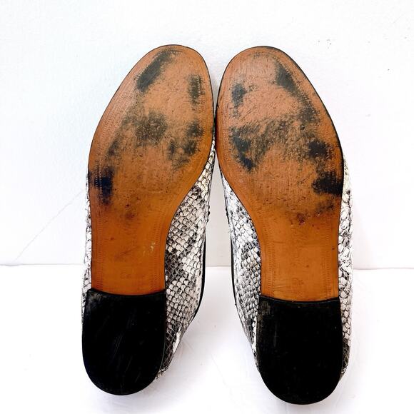❌SOLD❌ SAM EDELMAN Lorenzo SNAKE Print Loafers Women’s Size 8.5 Black Gray - Picture 8 of 8